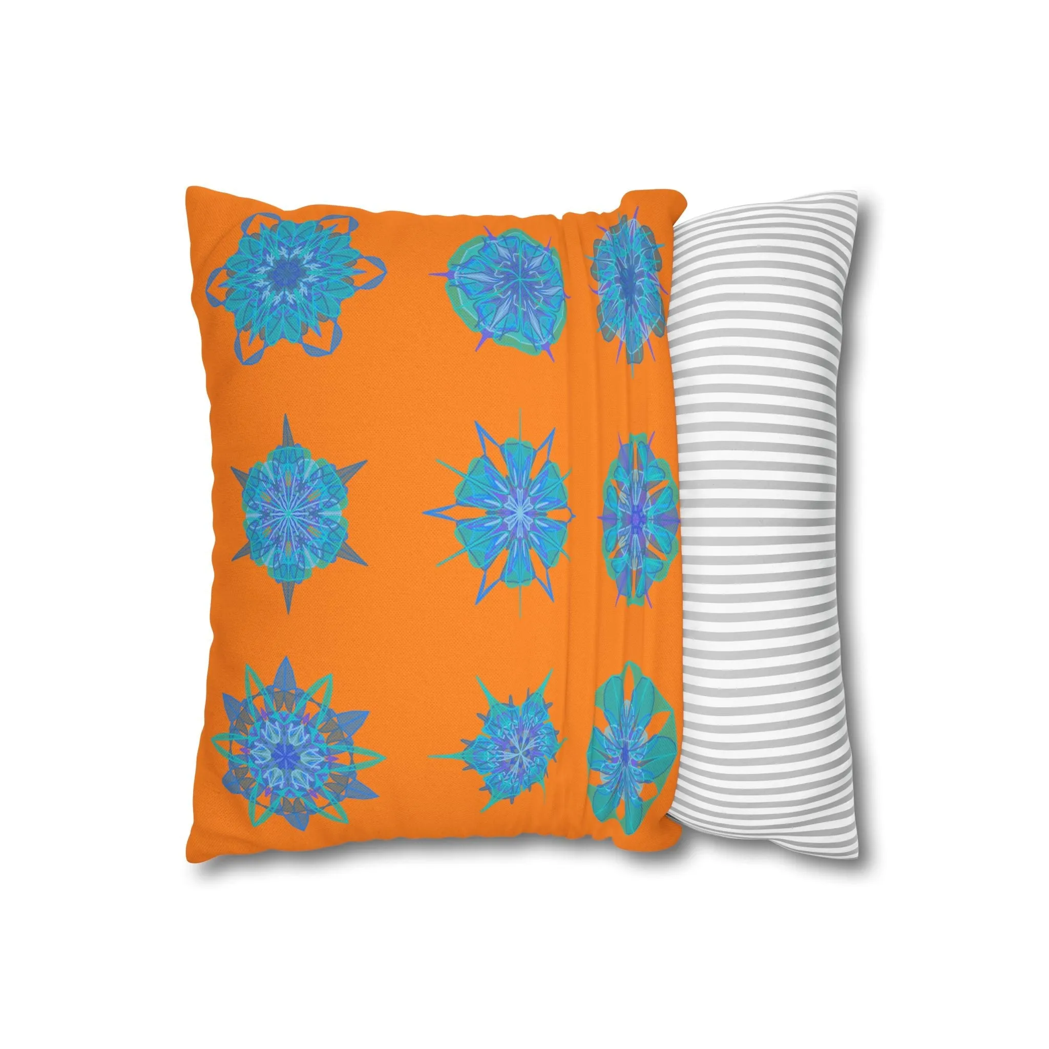 Handmade Mandala Art Pillowcase - Sunset Glow Square Design