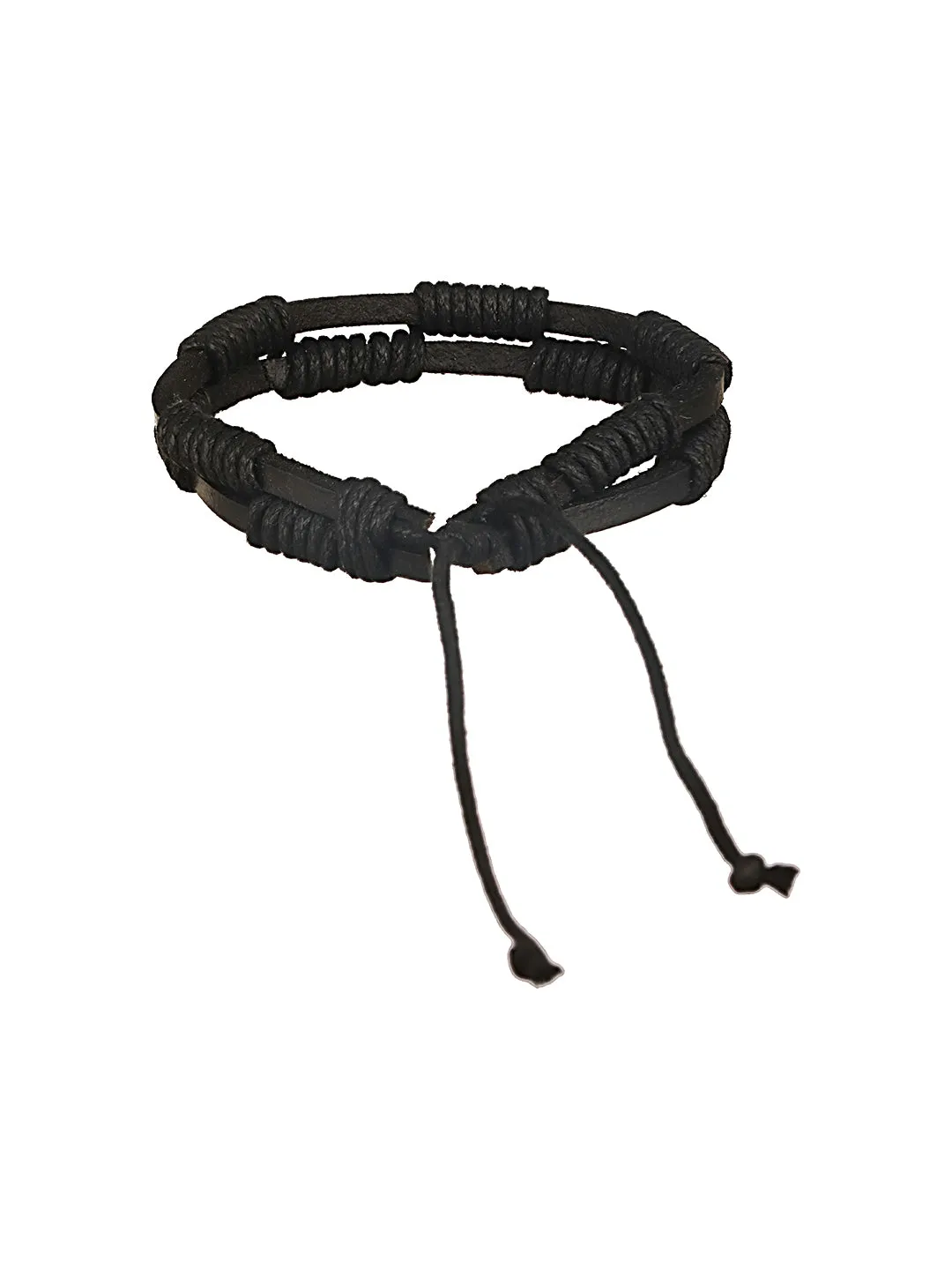 Jazz And Sizzle Men Set of 3 Black Elasticated & Handcrafted Wraparound Bracelets