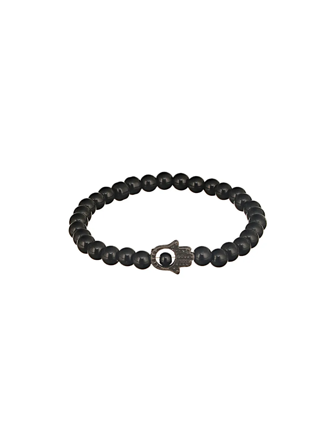 Jazz And Sizzle Men Set of 3 Black Elasticated & Handcrafted Wraparound Bracelets