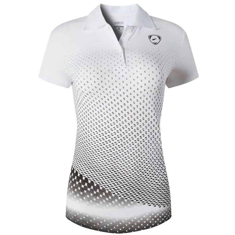 jeansian Women Casual Short Sleeve T-Shirt Tee Floral Print Polo Shirts Golf Polos Tennis Badminton