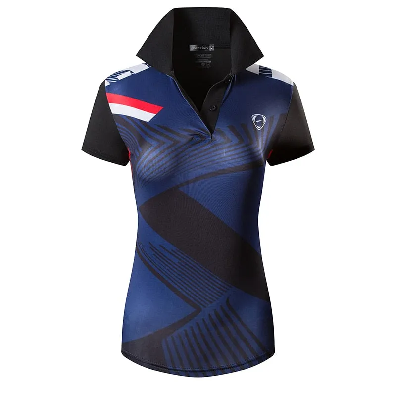 jeansian Women Casual Short Sleeve T-Shirt Tee Floral Print Polo Shirts Golf Polos Tennis Badminton