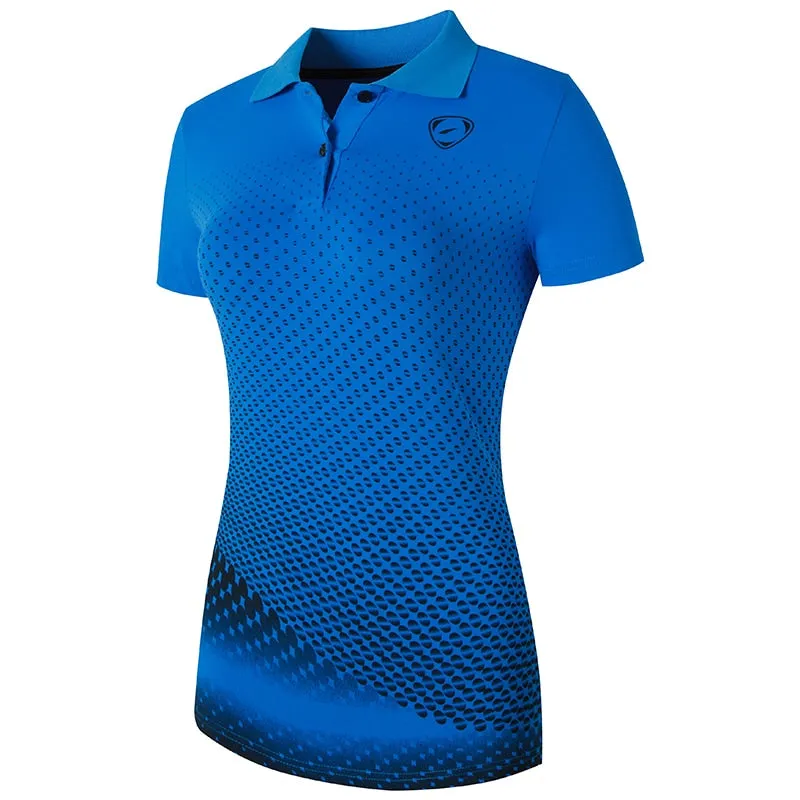 jeansian Women Casual Short Sleeve T-Shirt Tee Floral Print Polo Shirts Golf Polos Tennis Badminton