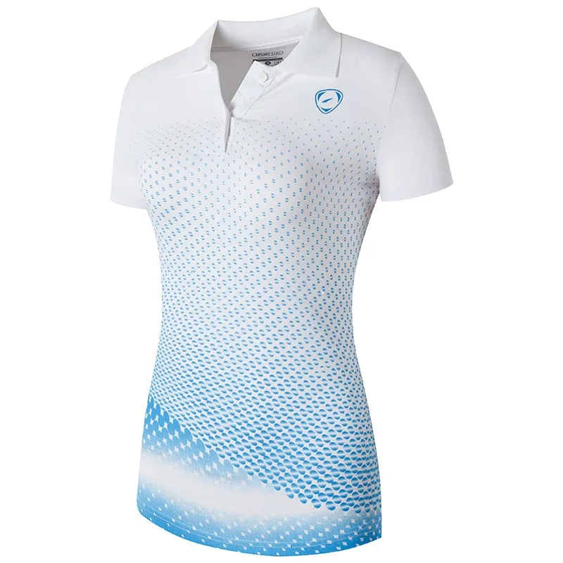 jeansian Women Casual Short Sleeve T-Shirt Tee Floral Print Polo Shirts Golf Polos Tennis Badminton