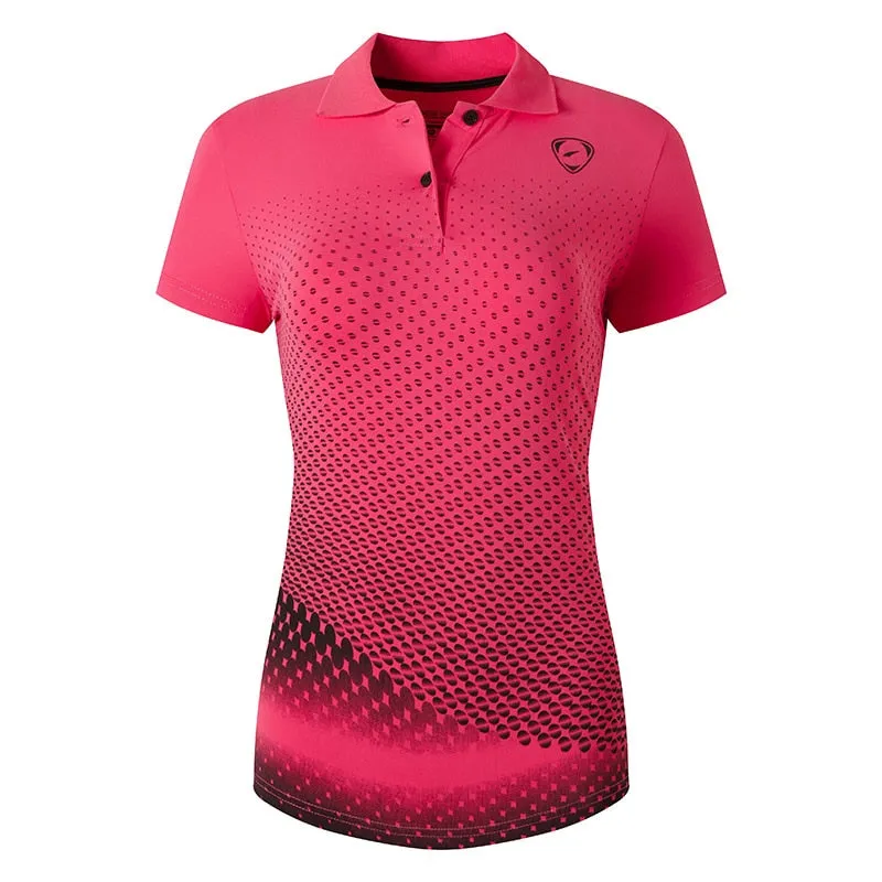 jeansian Women Casual Short Sleeve T-Shirt Tee Floral Print Polo Shirts Golf Polos Tennis Badminton