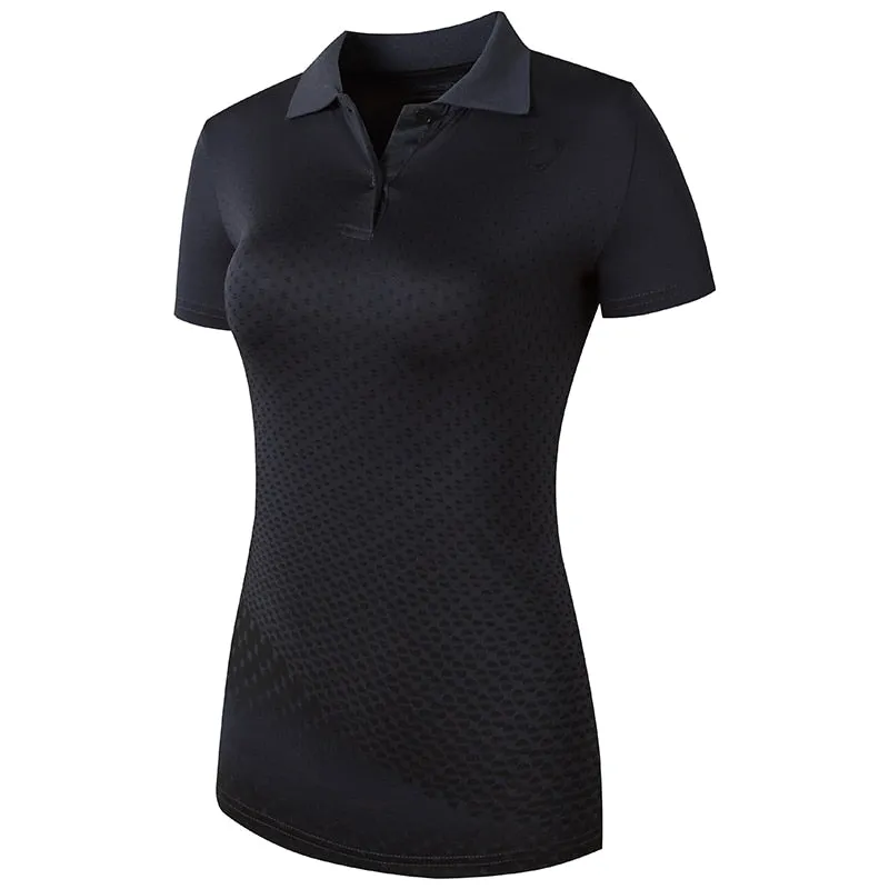 jeansian Women Casual Short Sleeve T-Shirt Tee Floral Print Polo Shirts Golf Polos Tennis Badminton