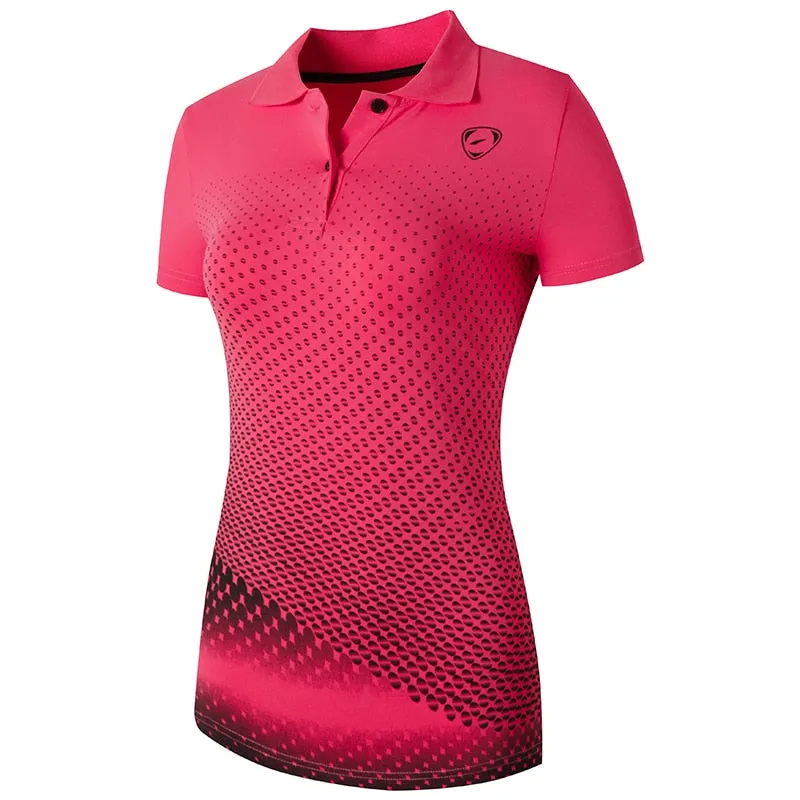 jeansian Women Casual Short Sleeve T-Shirt Tee Floral Print Polo Shirts Golf Polos Tennis Badminton
