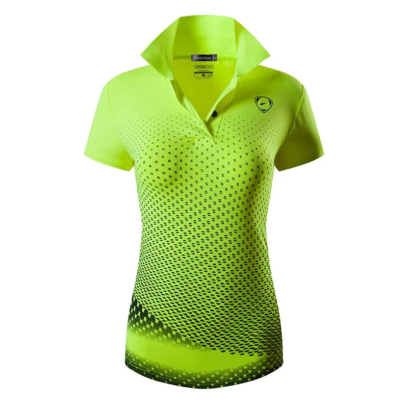 jeansian Women Casual Short Sleeve T-Shirt Tee Floral Print Polo Shirts Golf Polos Tennis Badminton