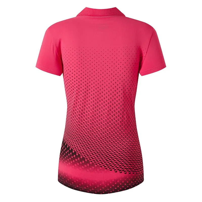 jeansian Women Casual Short Sleeve T-Shirt Tee Floral Print Polo Shirts Golf Polos Tennis Badminton