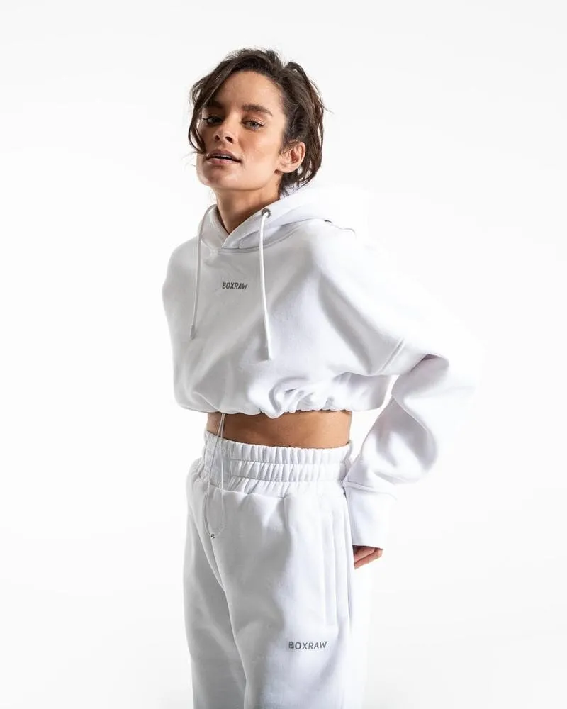 JOHNSON CROPPED HOODIE - WHITE
