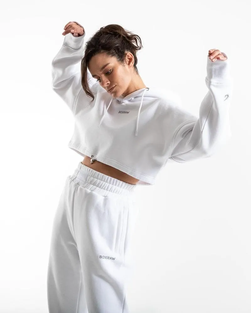 JOHNSON CROPPED HOODIE - WHITE