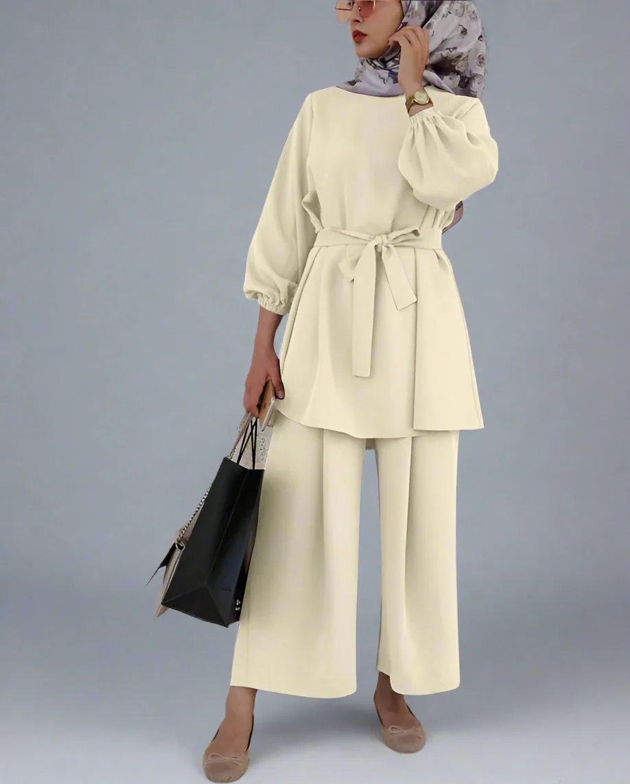 Long Sleeve Tops And Long Pants Set For Muslim Women