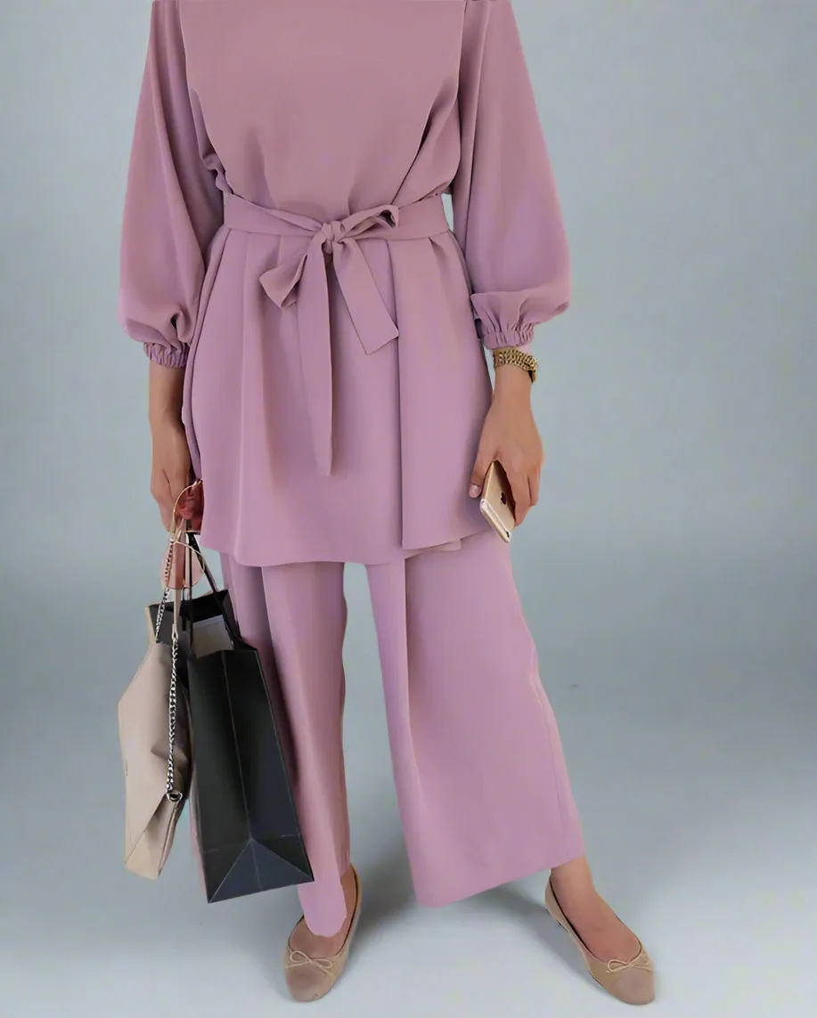 Long Sleeve Tops And Long Pants Set For Muslim Women