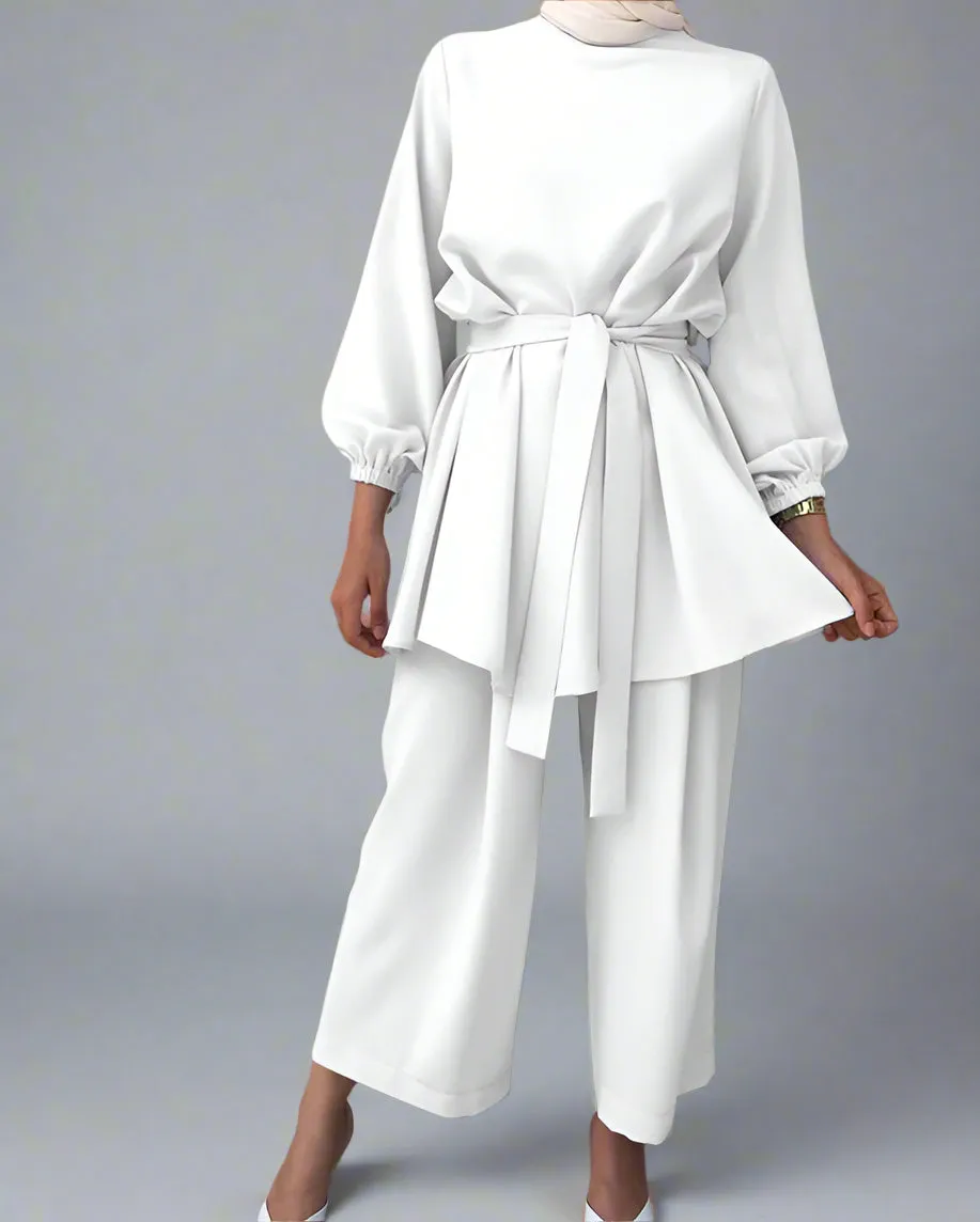 Long Sleeve Tops And Long Pants Set For Muslim Women