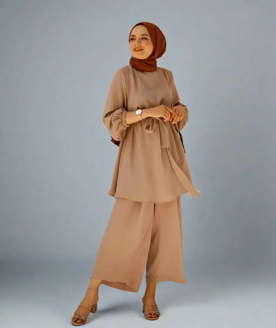 Long Sleeve Tops And Long Pants Set For Muslim Women