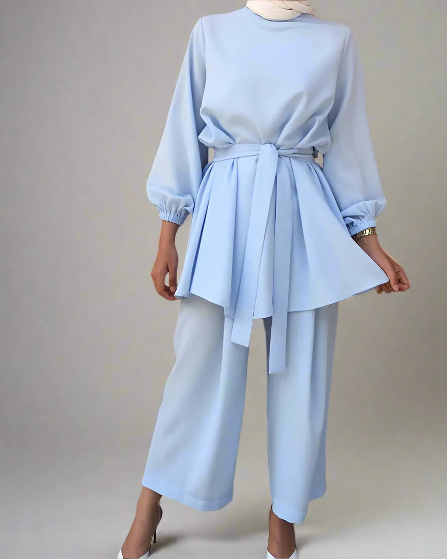 Long Sleeve Tops And Long Pants Set For Muslim Women