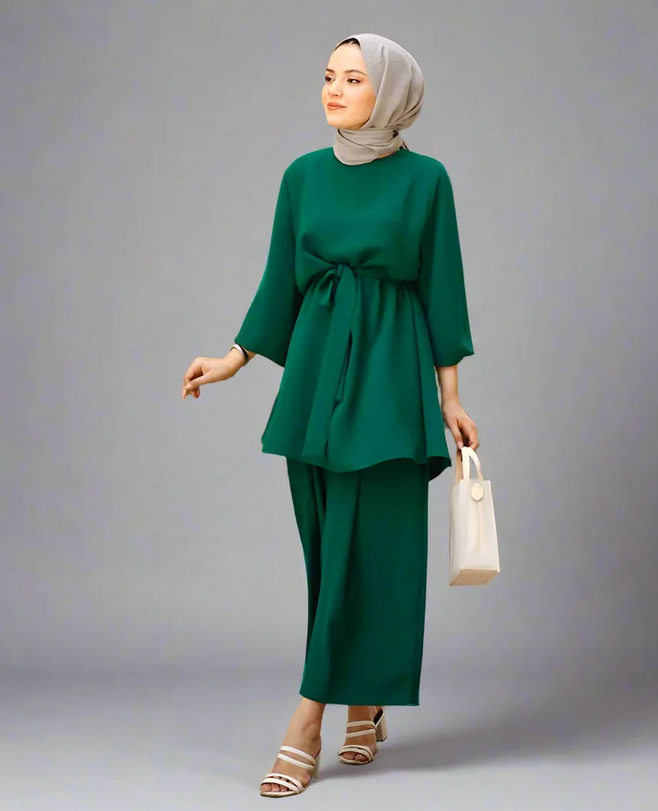 Long Sleeve Tops And Long Pants Set For Muslim Women