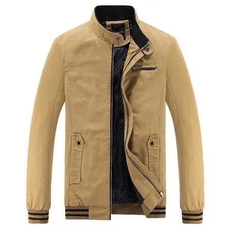 MAIYI Design Men's Fashion Premium Quality Classic Stripes Cotton Coat Jacket