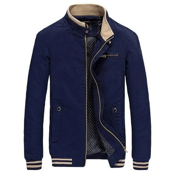MAIYI Design Men's Fashion Premium Quality Classic Stripes Cotton Coat Jacket
