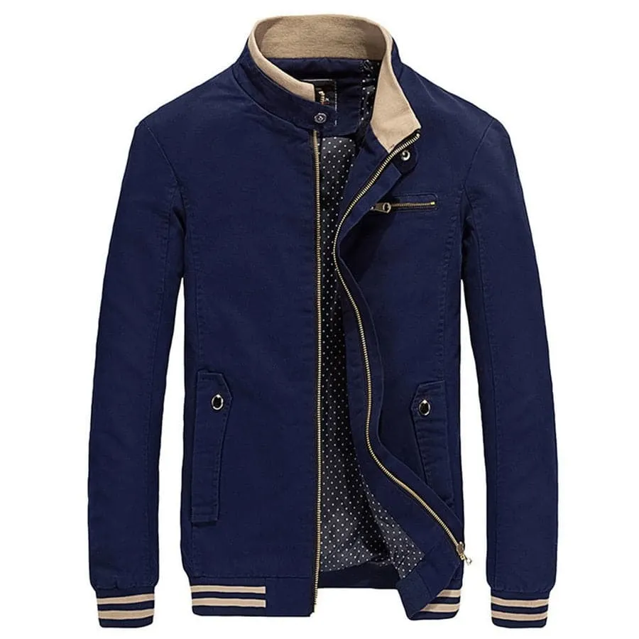 MAIYI Design Men's Fashion Premium Quality Classic Stripes Cotton Coat Jacket