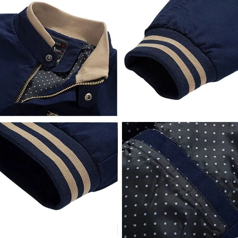MAIYI Design Men's Fashion Premium Quality Classic Stripes Cotton Coat Jacket