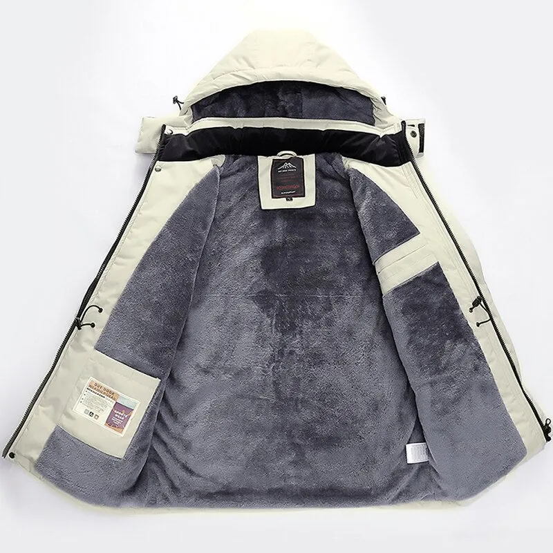 Oversize Warm Thick Waterproof Jackets Men's winter streetwear parka coats Outwear Windproof Hat snow overcoat clothes