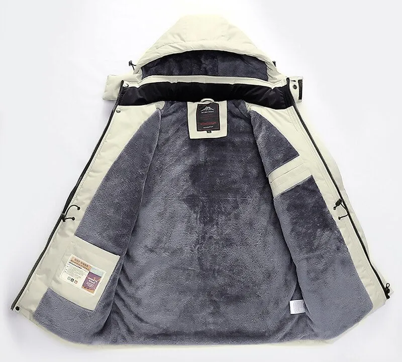 Oversize Warm Thick Waterproof Jackets Men's winter streetwear parka coats Outwear Windproof Hat snow overcoat clothes