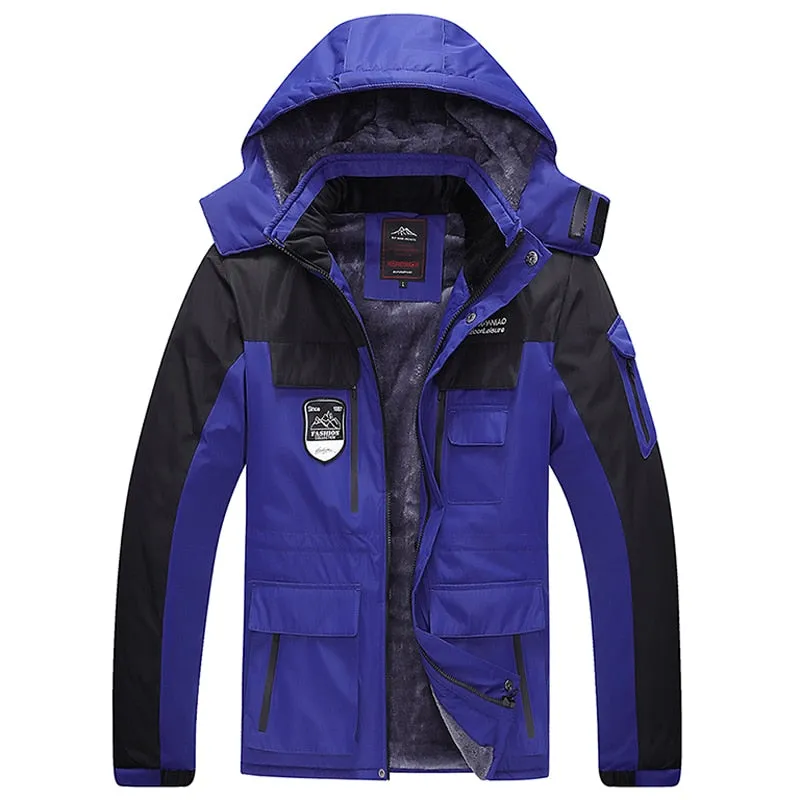 Oversize Warm Thick Waterproof Jackets Men's winter streetwear parka coats Outwear Windproof Hat snow overcoat clothes