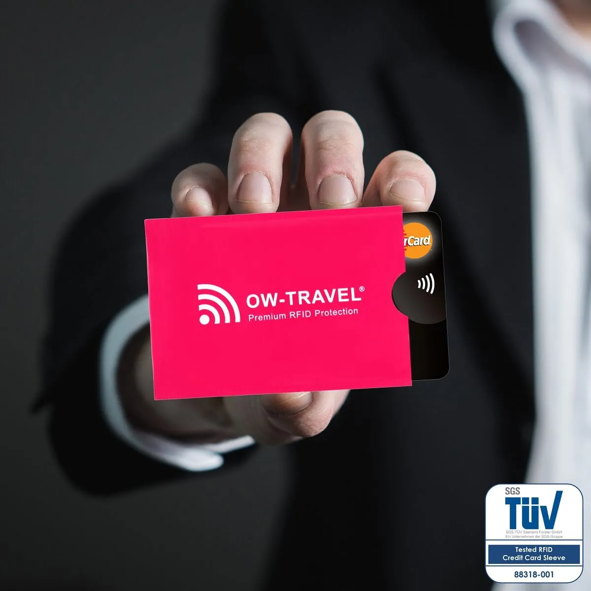 Pink RFID blocking contactless credit card passport protector sleeves