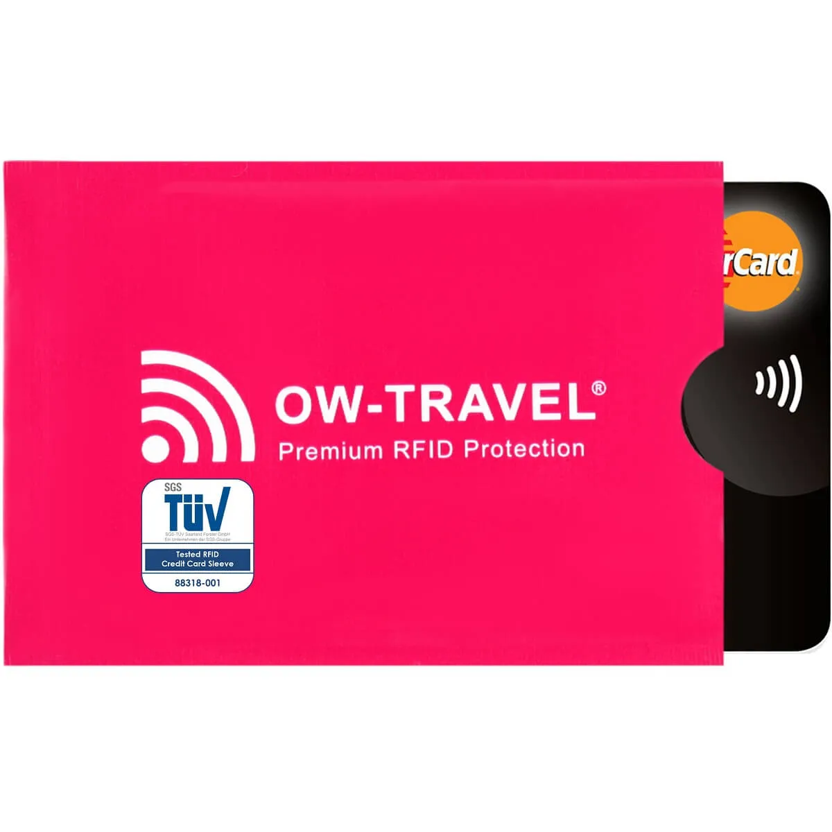 Pink RFID blocking contactless credit card passport protector sleeves