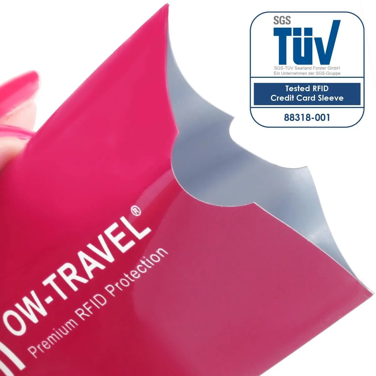 Pink RFID blocking contactless credit card passport protector sleeves