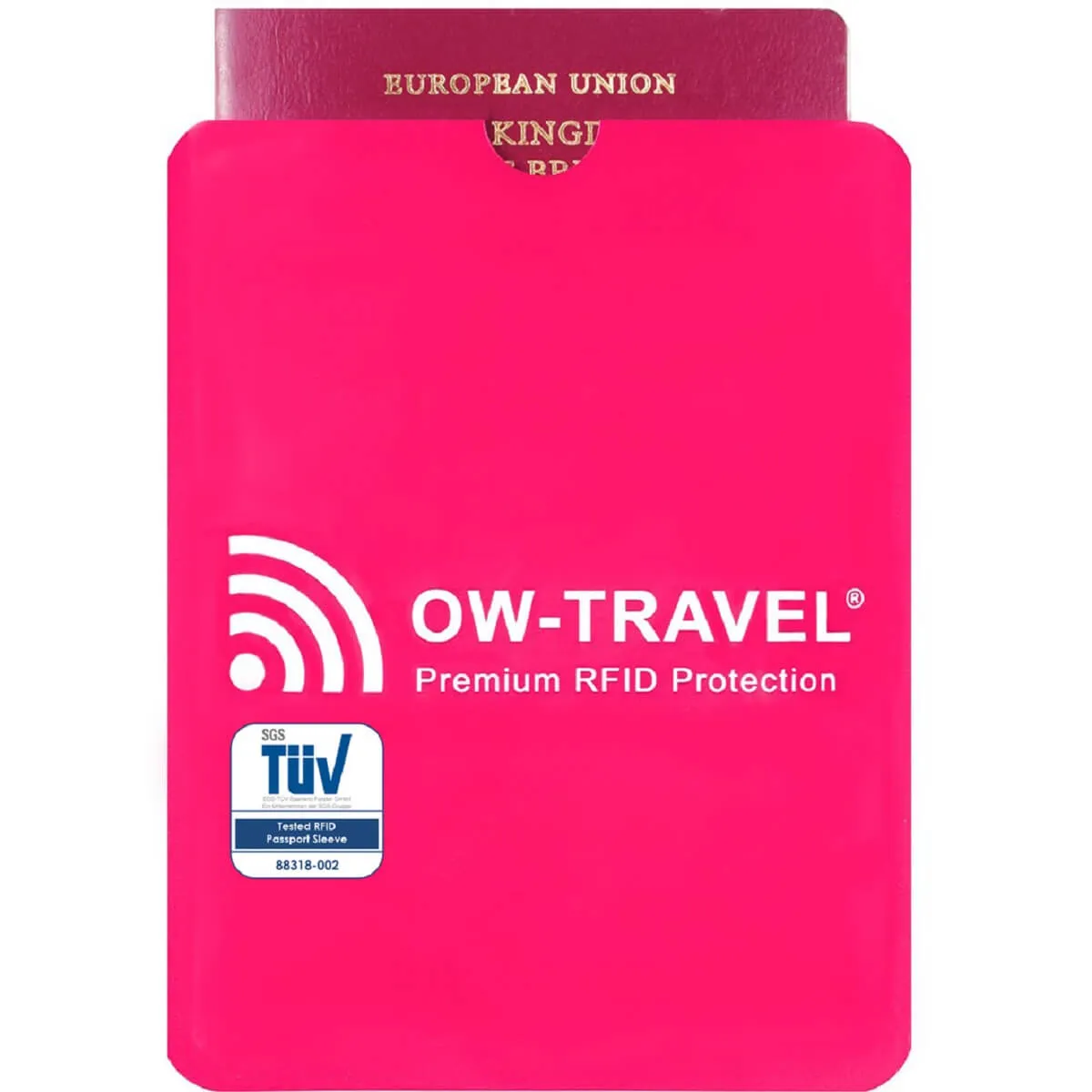 Pink RFID blocking contactless credit card passport protector sleeves