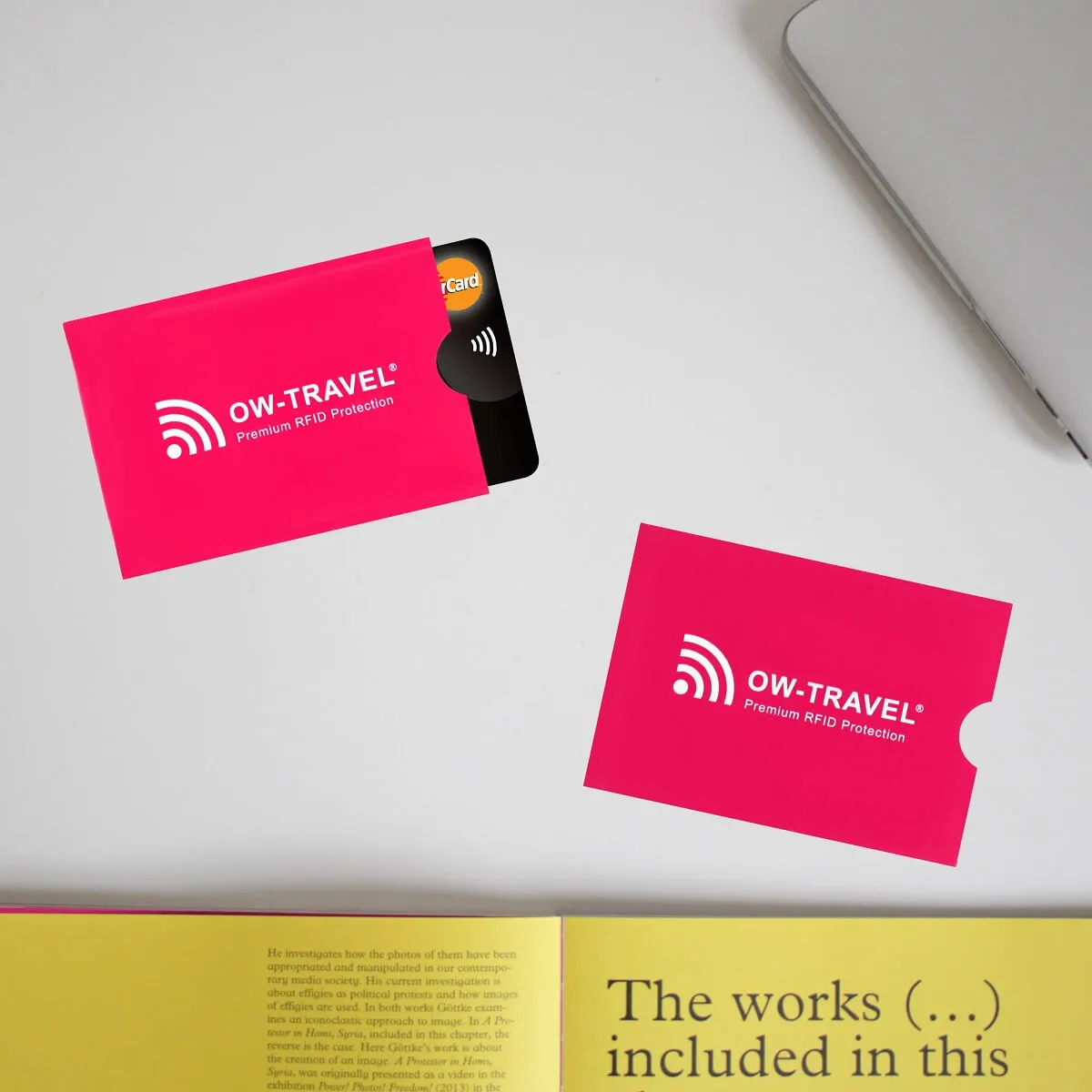 Pink RFID blocking contactless credit card passport protector sleeves