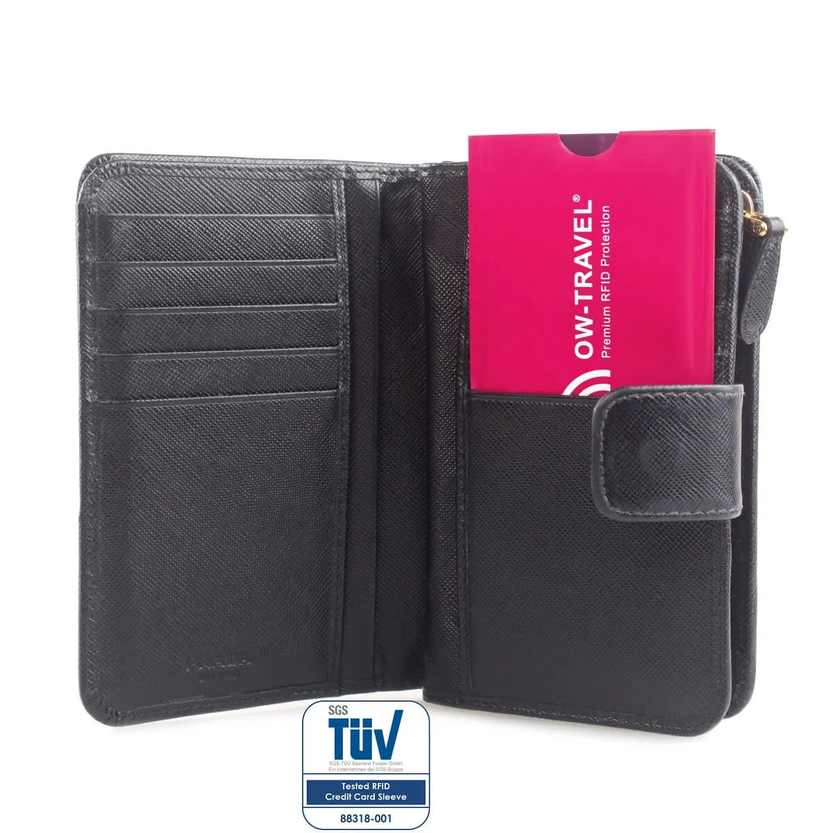 Pink RFID blocking contactless credit card passport protector sleeves
