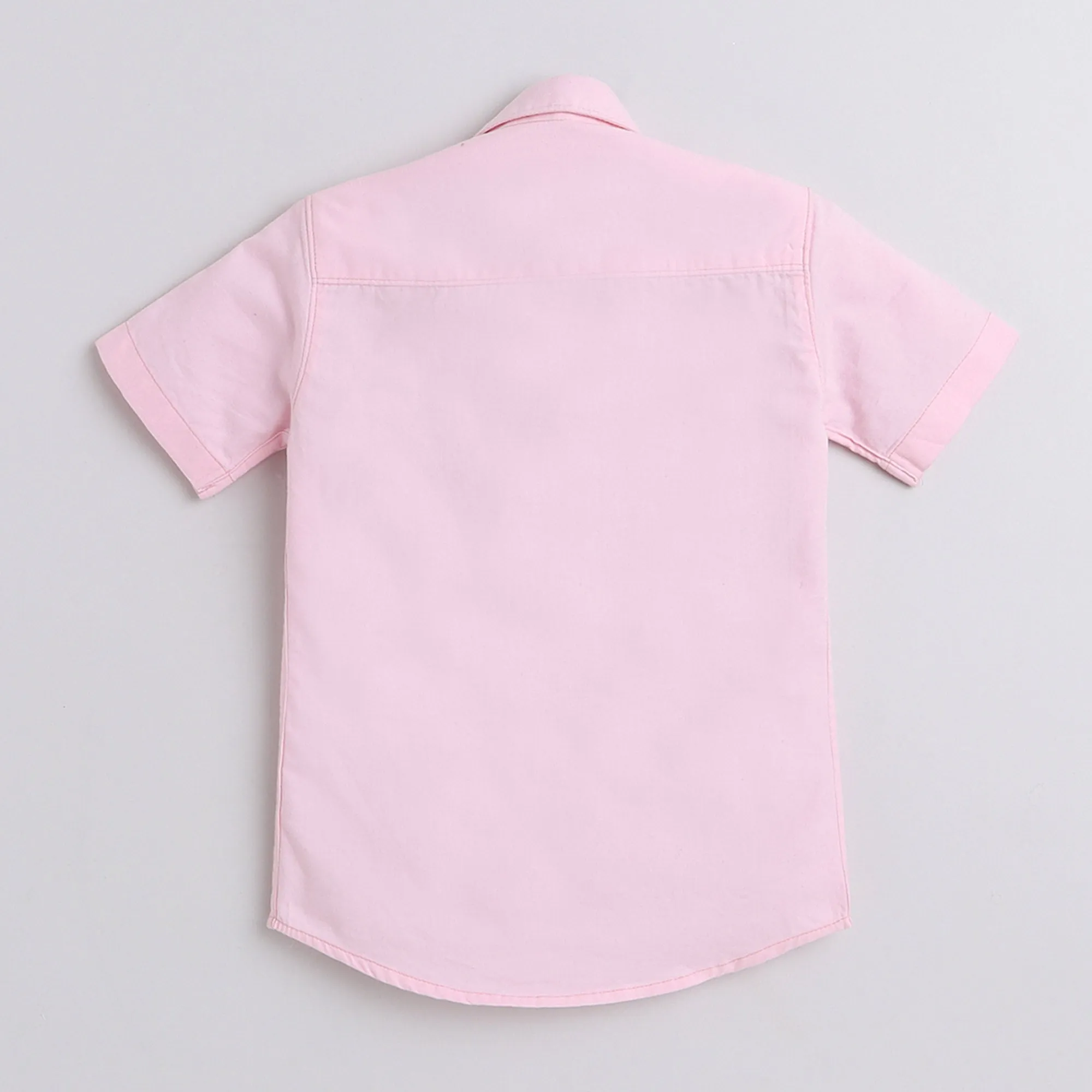 Polka Tots Cotton Regular Fit Half Sleeve My Dad My Hero Metallic Print Shirt - Baby Pink