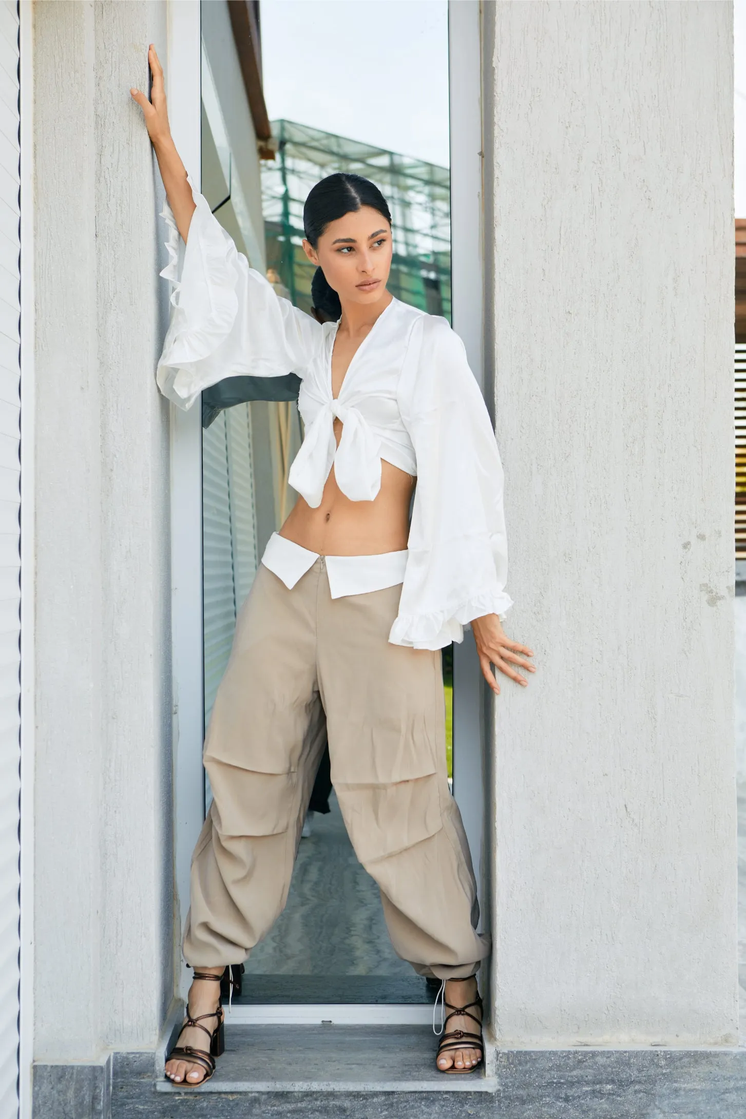 REVERSE CARGO PANTS - BEIGE