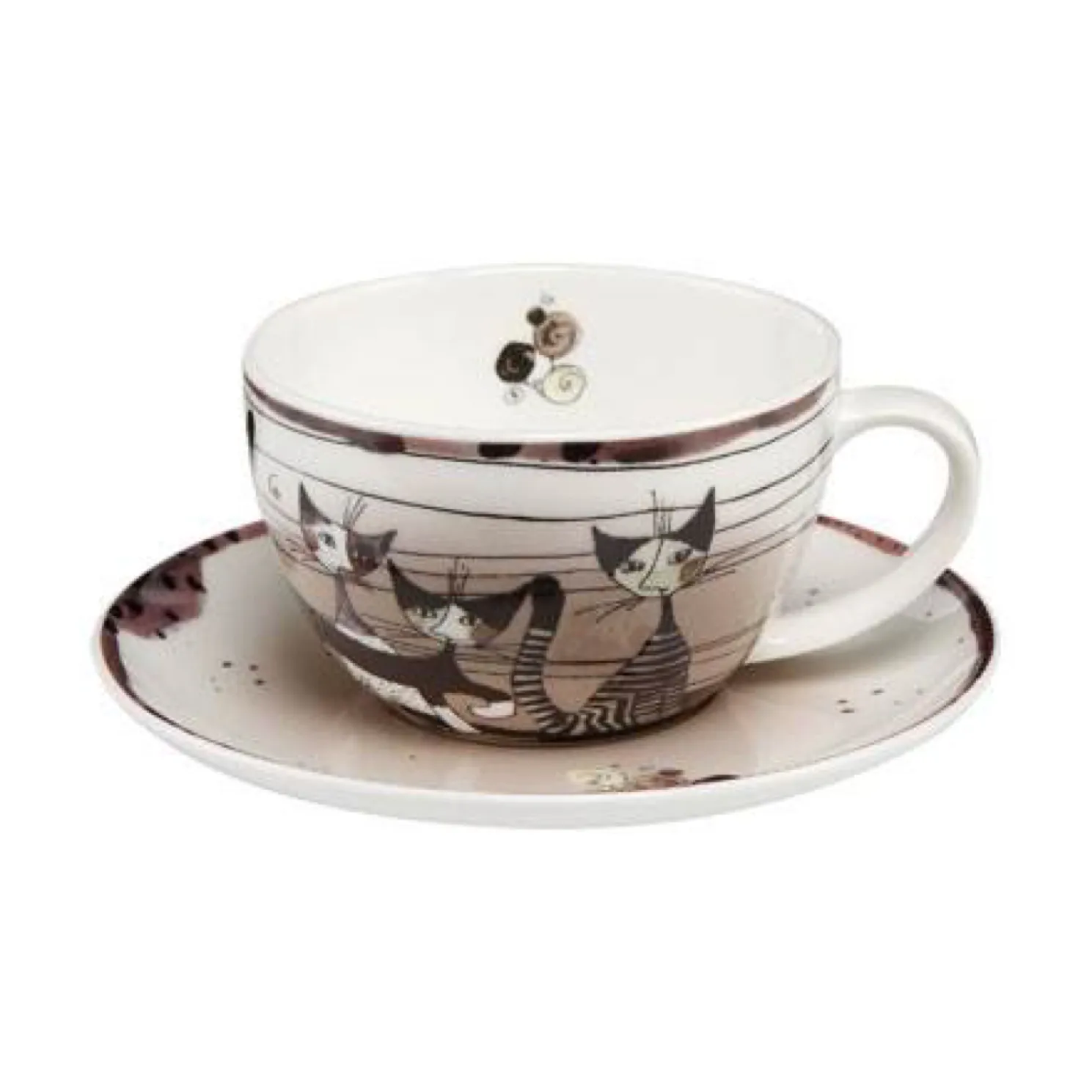 Rosina Wachtmeister Cat Cup and Saucer Carota Con Amici