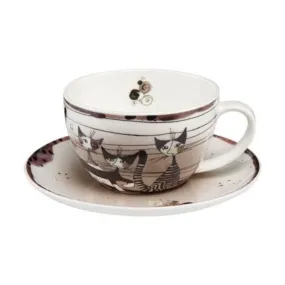 Rosina Wachtmeister Cat Cup and Saucer Carota Con Amici