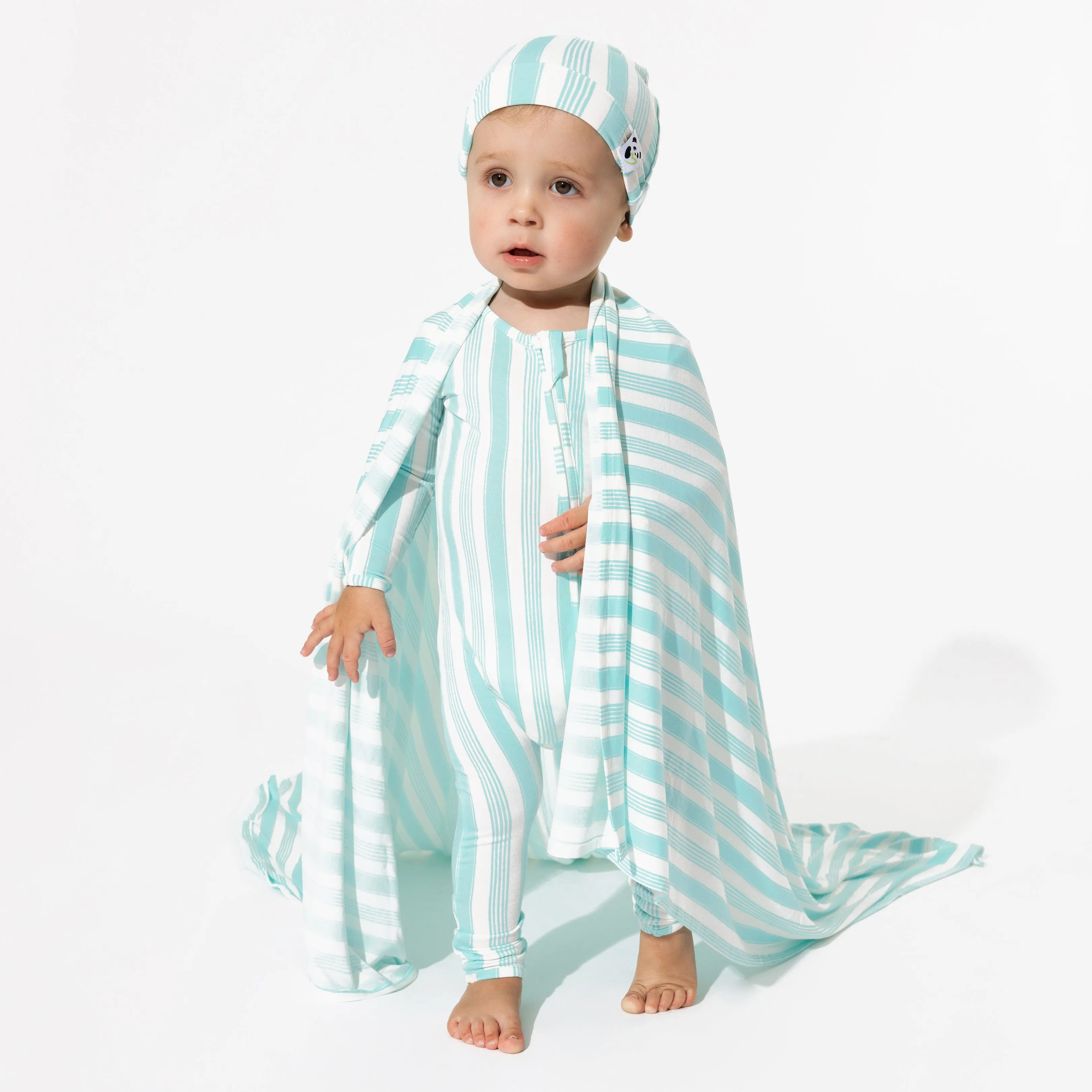 Slumber Stripes Bamboo Convertible Footie