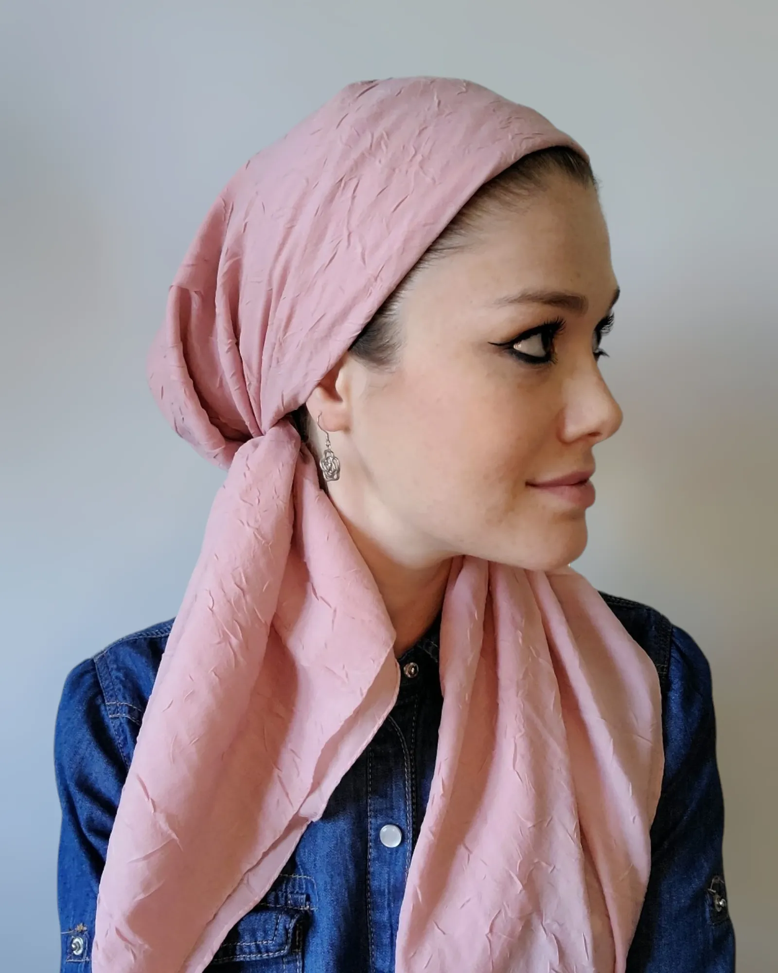 Solid Crinkled Square Scarf
