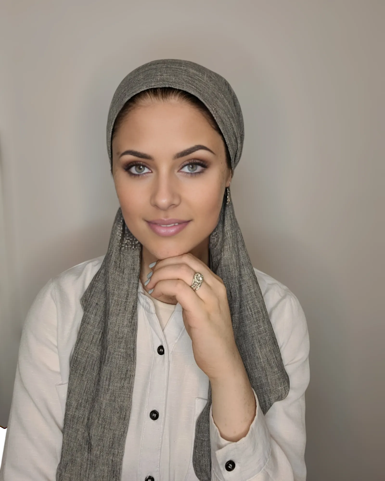 Solid Linen Square Scarf