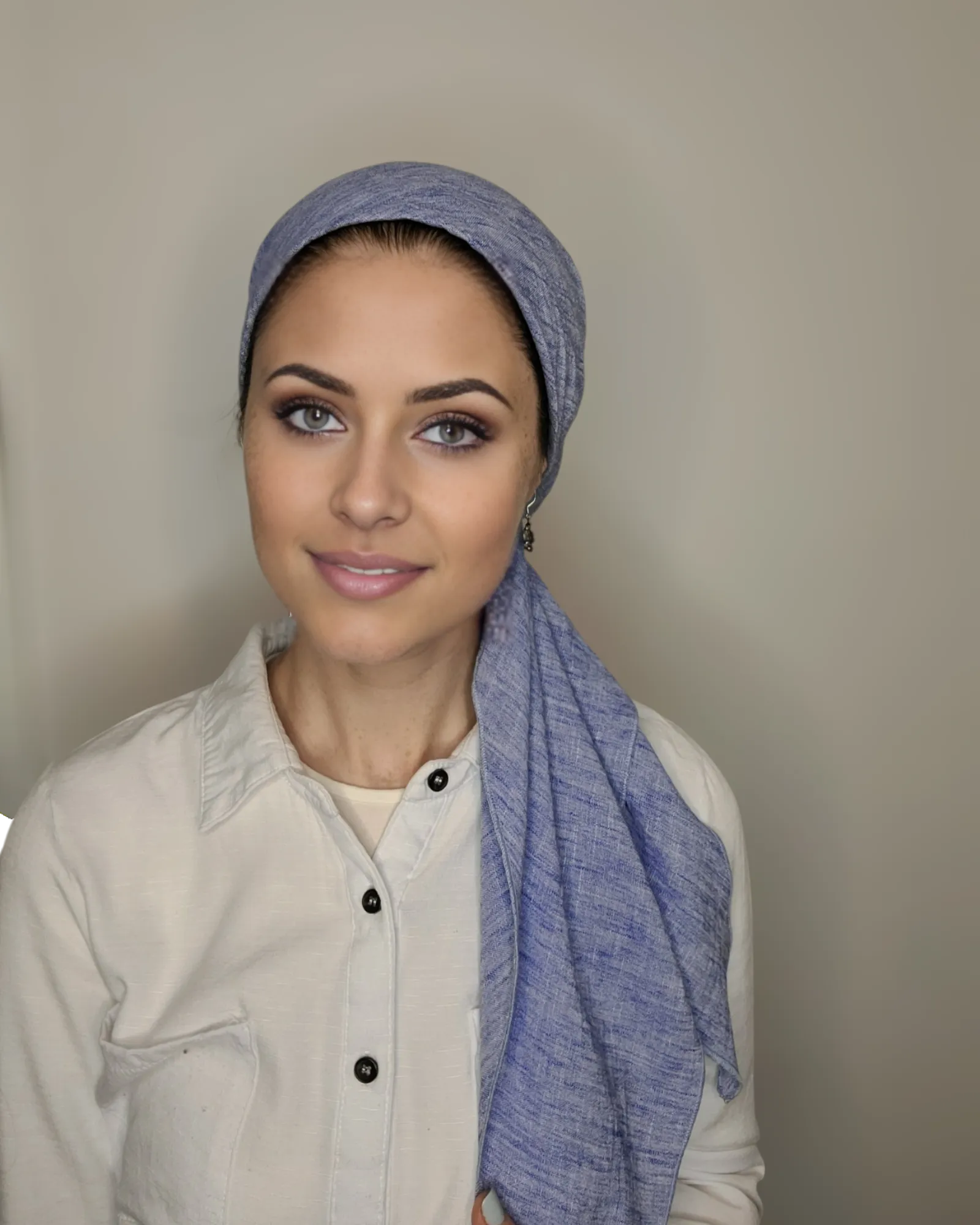 Solid Linen Square Scarf