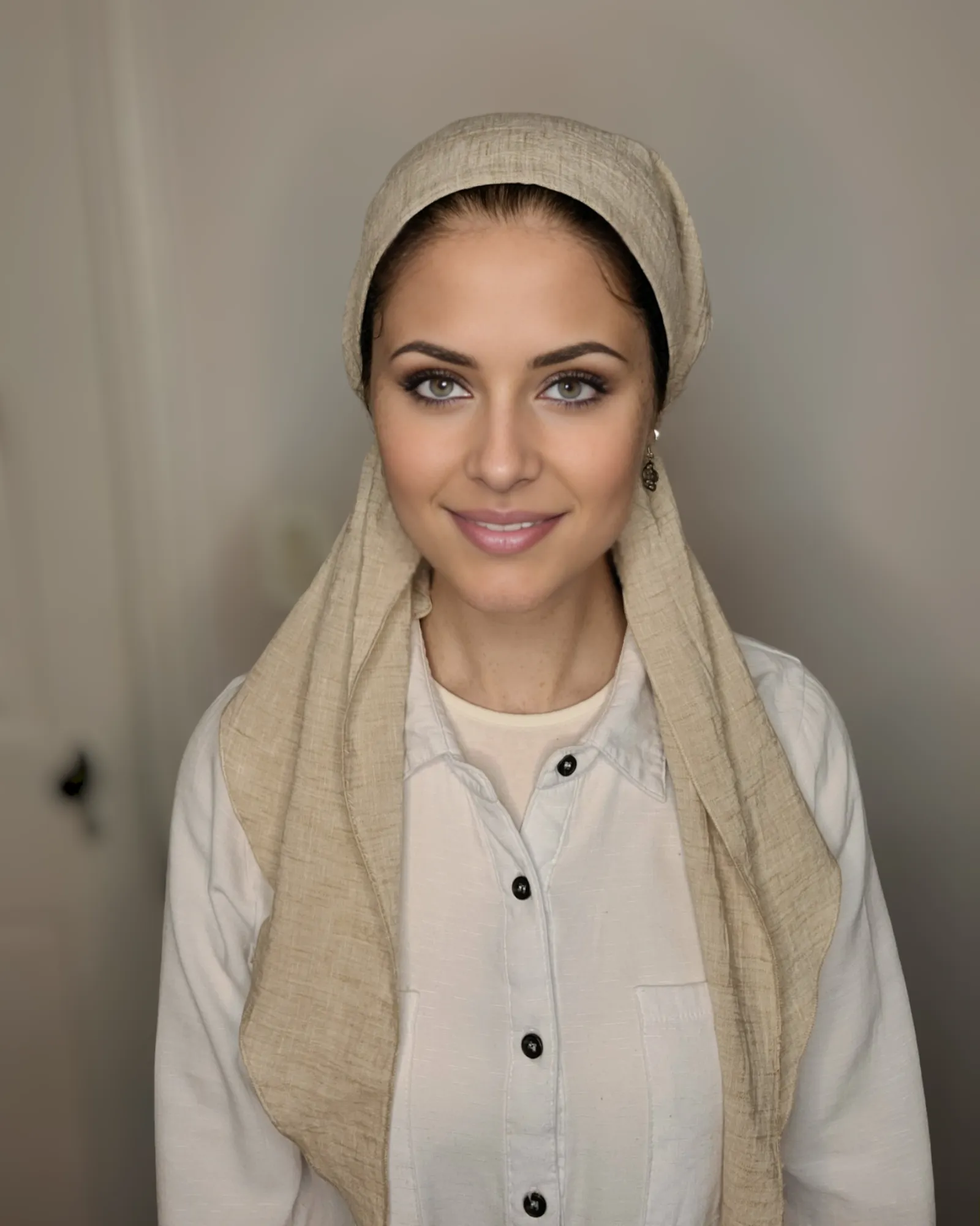 Solid Linen Square Scarf