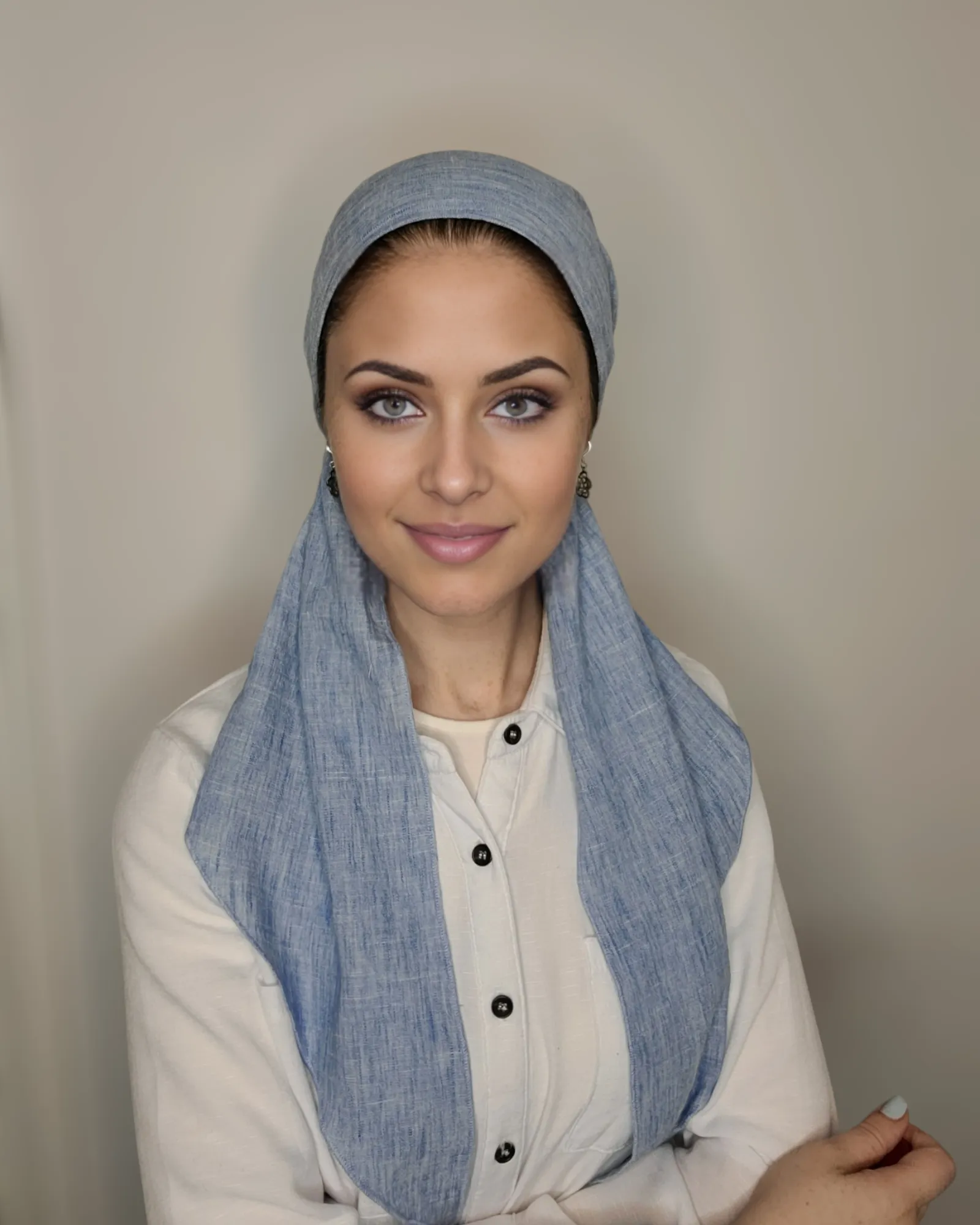 Solid Linen Square Scarf