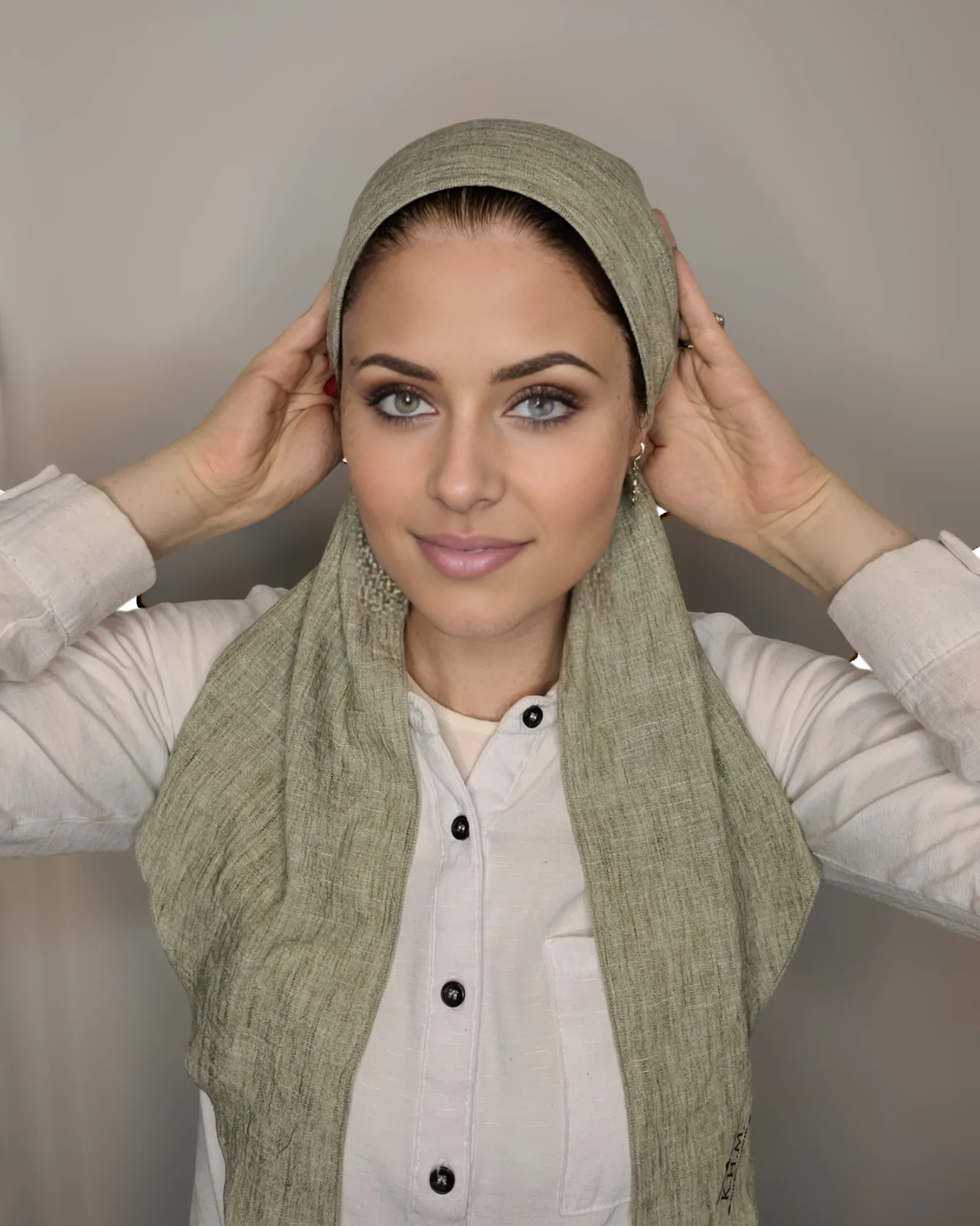 Solid Linen Square Scarf