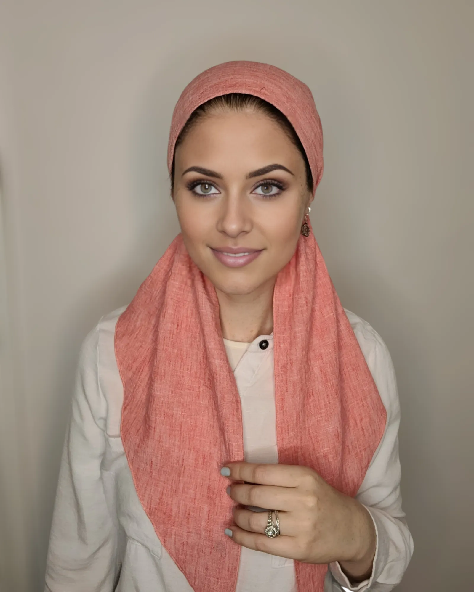 Solid Linen Square Scarf