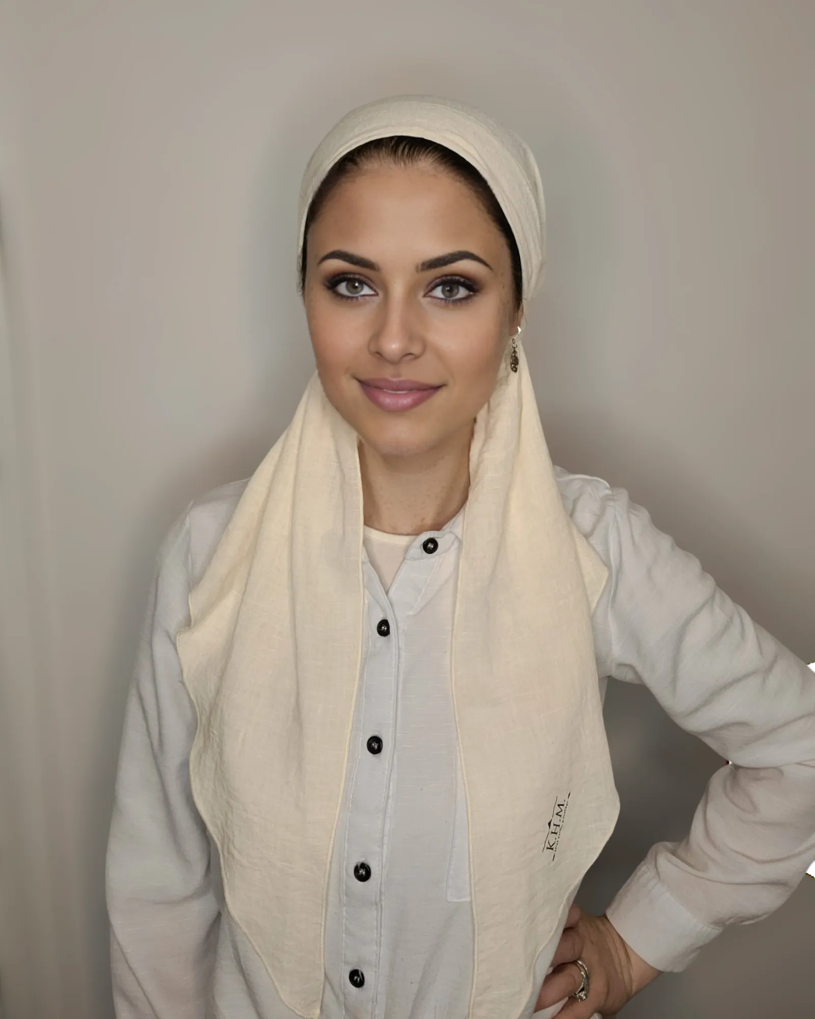 Solid Linen Square Scarf