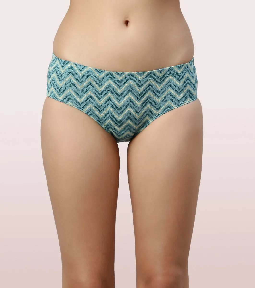The Stretch Cotton Hipster Panty | Antimicrobial And Stain Release Finish | Cotton Spandex -Assorted-Pack Of 5-Colors And Print May Vary