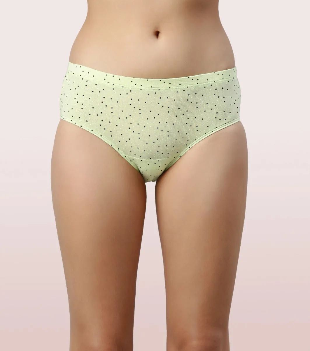 The Stretch Cotton Hipster Panty | Antimicrobial And Stain Release Finish | Cotton Spandex -Assorted-Pack Of 5-Colors And Print May Vary