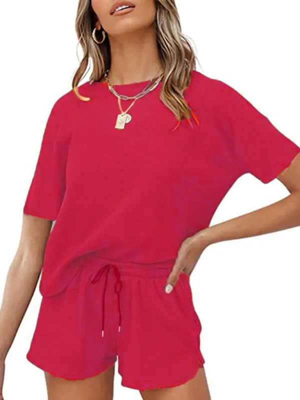 Women's Waffle Loungewear Two Piece Set