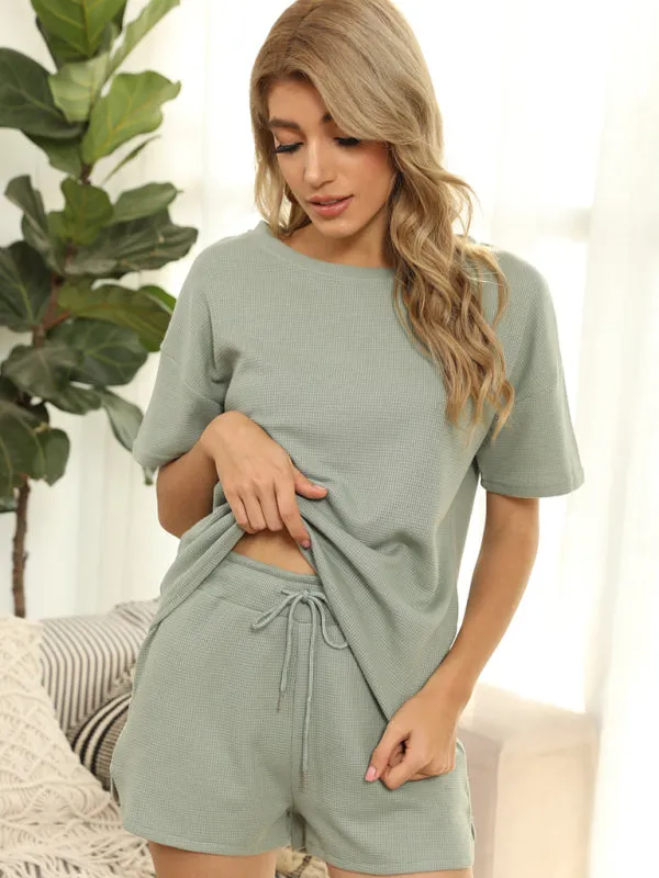 Women's Waffle Loungewear Two Piece Set